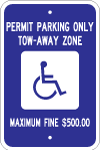 Georgia, GA Standard Handicapped Sign r7-8