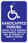 Maasachusetts, MA Standard Handicapped Sign