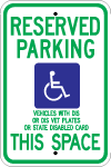 Wisconsin, WI Standard Handicapped Signs r7-8