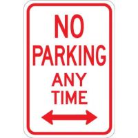 AR-220 No Parking Any Time (Arrows) Sign AR-220
