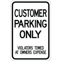 Customer Parking Only Sign