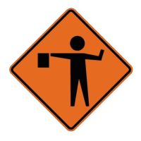 Flagger Symbol Roll-Up Construction Signs W20-7a-RU