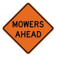 Mowers Ahead Roll-Up Construction Signs W21-8-RU