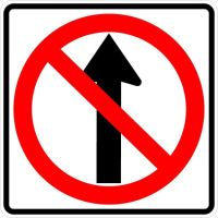 No Straight Through Symbol Sign R3-27