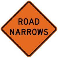 Road Narrows Roll-Up Construction Signs W5-1-RU