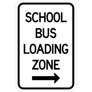 School Bus Loading Zone (with arrow) - AR-746