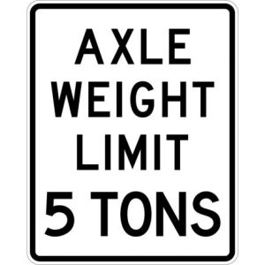 Axle Weight Limit Sign - R12-2