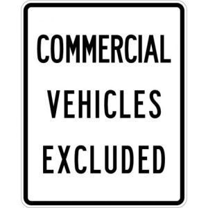 Commercial Vehicles Excluded Sign - R5-4