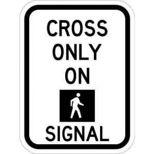 Cross On Walk Signal Only Symbol Sign - R10-2a