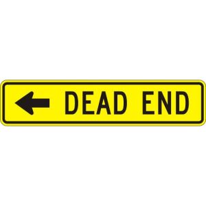 Dead End Left (plaque)  - W14-1AL