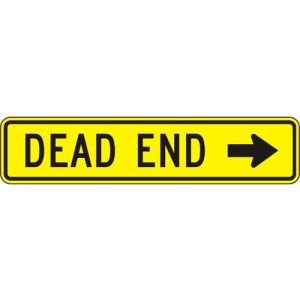 Dead End Right (plaque) Sign - W14-1AR