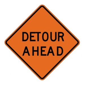 Detour Ahead Roll-Up Construction Signs - W20-2-RU