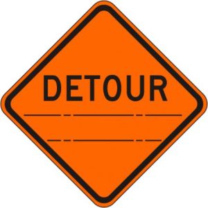 Detour (distance) Sign  - W20-2