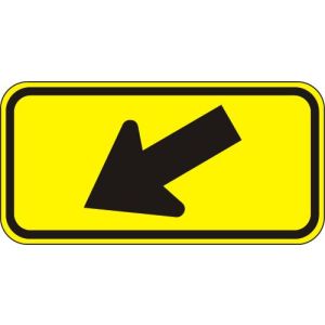 Diagonal Downward Arrow Left Sign - W16-7PL