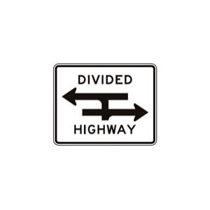 Divided Highway Crossing (T intersection) Sign  - R6-3a