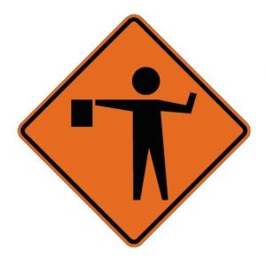 Flagger Symbol Roll-Up Construction Signs - W20-7a-RU
