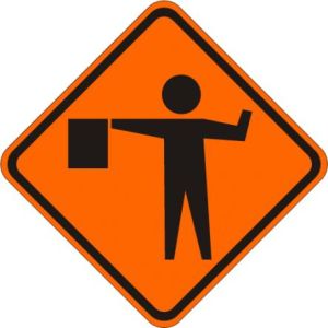 Flagger Symbol Sign - W20-7A
