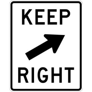 Keep Right Sign With Arrow - R4-7b
