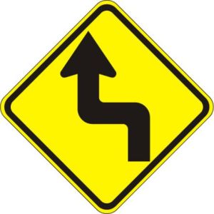 Left Reverse Turn Sign  - W1-3L
