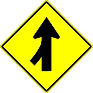 Merge Left Arrow Sign - W4-1L