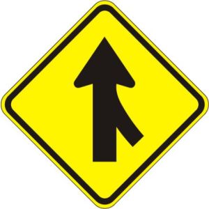 Merge Right Arrow Sign - W4-1R