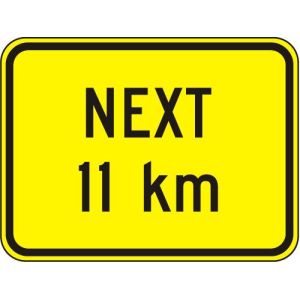 Next Distance KM Sign  - W7-3KM