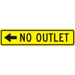 No Outlet Sign  - W14-2AL