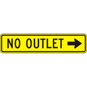 No Outlet Right Sign  - W14-2AR