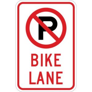 No Parking Bike Lane (symbol) Sign - R7-9A