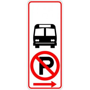 No Parking Bus Stop Symbol Sign - R7-107a