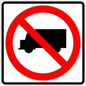 No Trucks (Symbol) Sign - R5-2