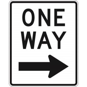One Way Right Sign - R6-2r
