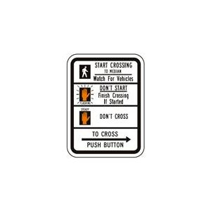 Push Button To Cross Sign - R10-3d