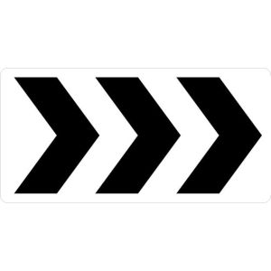 Roundabout Directional Arrow (3 chevrons) Sign - R6-4a