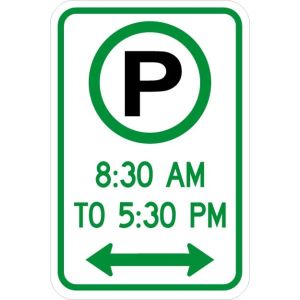 Parking Permitted X:XX AM to X:XX PM Sign - R7-23