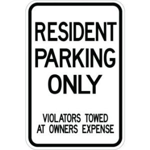 Resident Parking Only Violator - AR-137