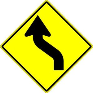 Reverse Curve Left Sign - W1-4L