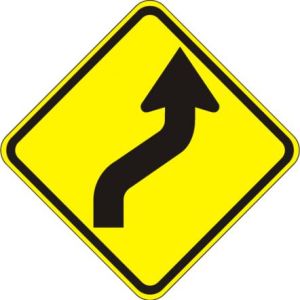 Reverse Curve Right Sign - W1-4R