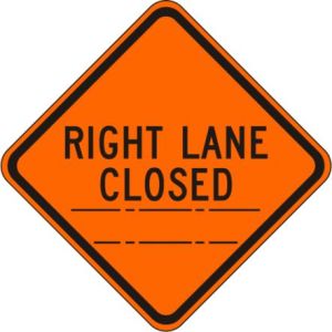 Right Lane Closed (distance) Sign - W20-5