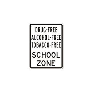 Substance Free School Zone Sign - S10-1