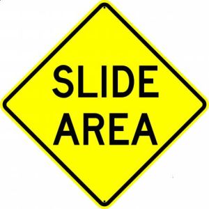 Slide Area Sign - W38