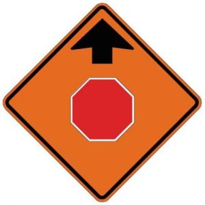 Stop Ahead Roll-Up Construction Signs - W3-1-RU