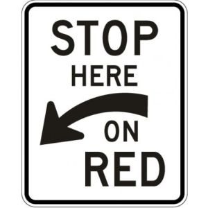 Stop Here on Red Sign - R10-6a