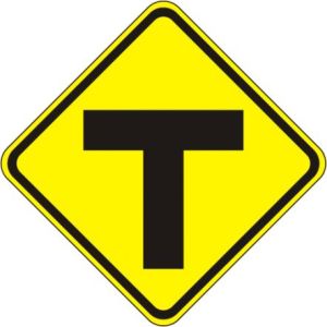 T Intersection Sign  - W2-4