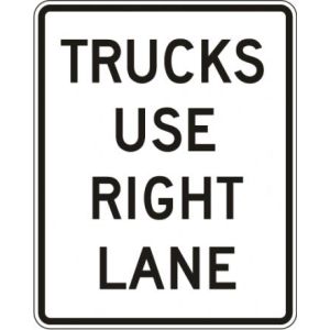 Trucks Use Right Lane Sign - R4-5
