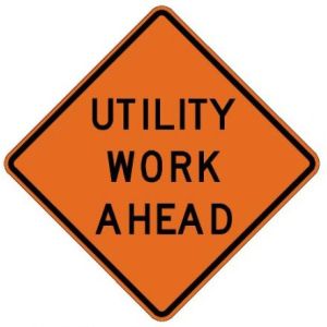Utility Work Ahead Roll-Up Construction Signs - W21-7-RU