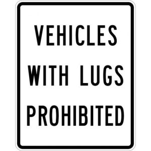 No Trucks (Vehicles) With Lugs Sign - R5-5