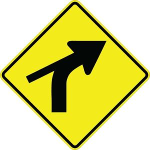 Curve Right With Side Road Sign  - W1-10CR