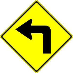 Left Turn Arrow Sign - W1-1L Left Turn Arrow Signs
