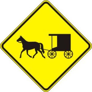 Horse-Drawn Vehicle Crossing Sign - W11-14